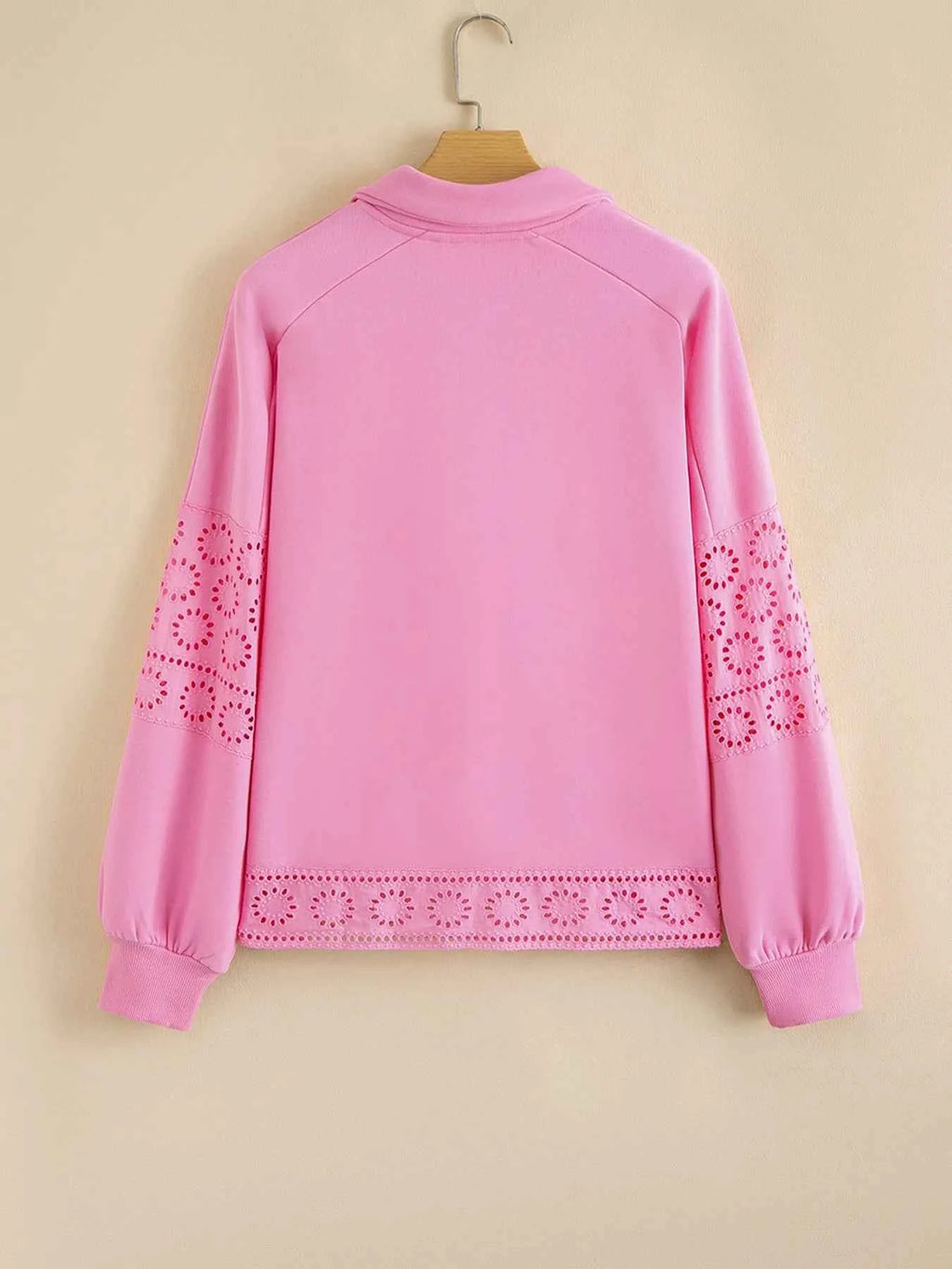 Eyelet Lace Detail Snap Down Sweatshirt af36278d-8171-4570-9207-5695f619bfb1-Max-Origin