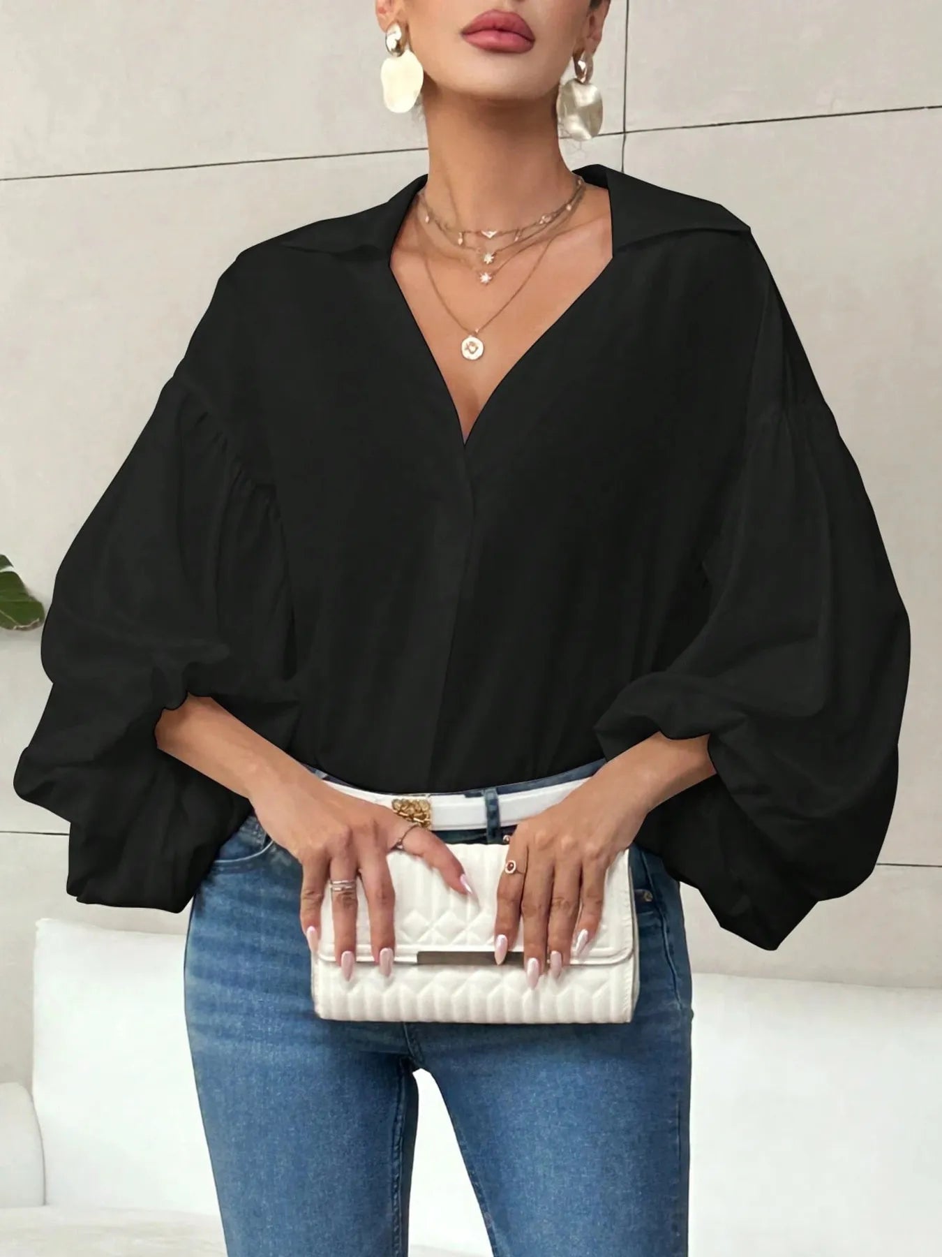 Polka Dot Balloon Sleeve Blouse af3be807328b481f8e418758ee70674c-Max-Origin