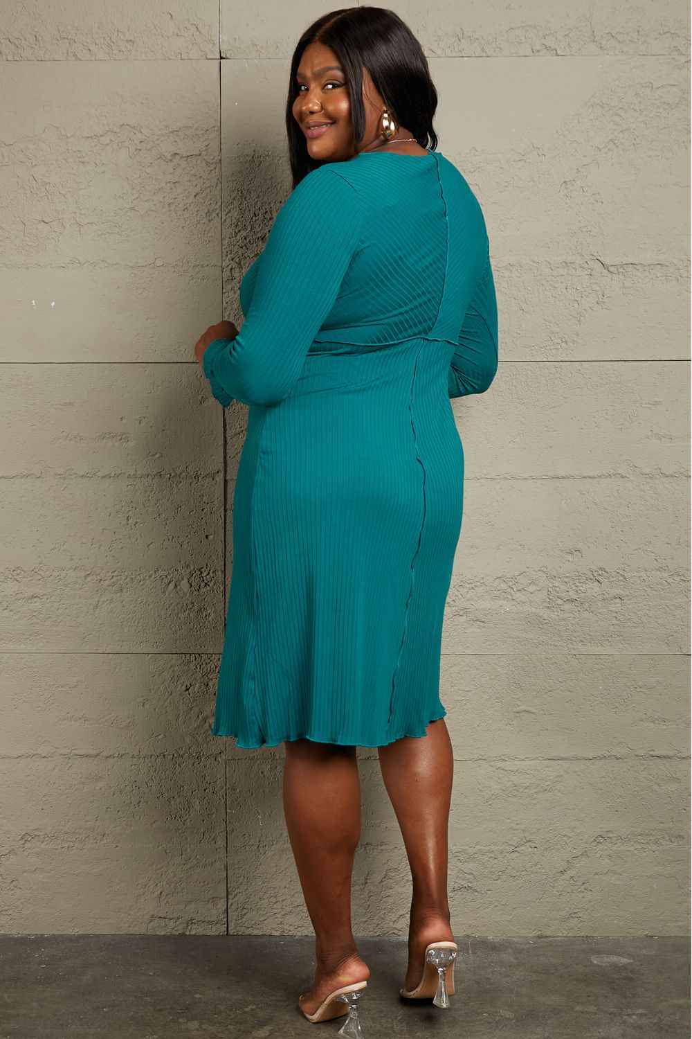 Culture Code Full Size Chevron Upper Bodycon Midi Dress af3ede9628ed48ce9f61a47e586db1de-Max