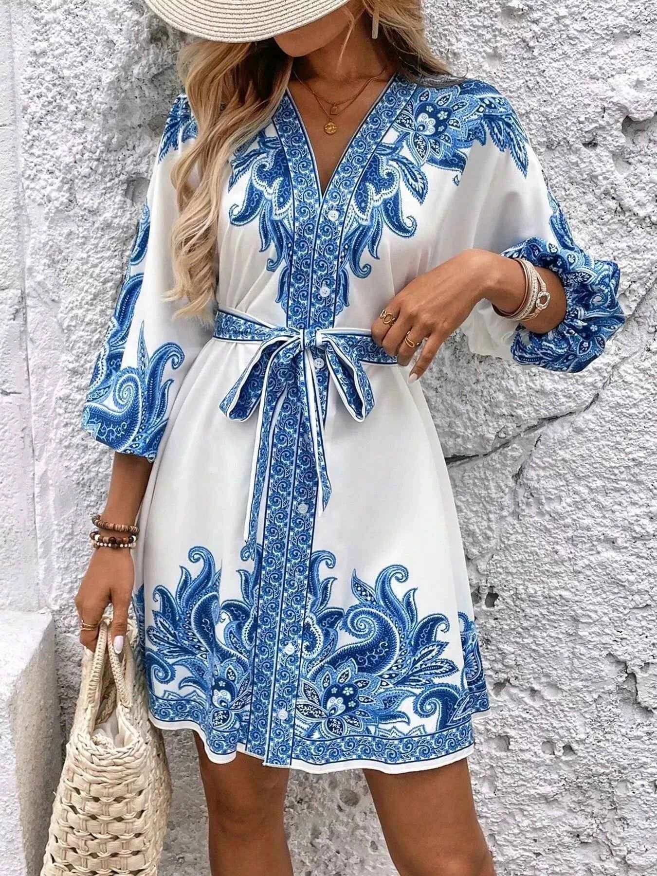 Printed Balloon Sleeve Mini Dress af4a12e4f99d4e51b3a0a9edbf4f7d26-Max-Origin
