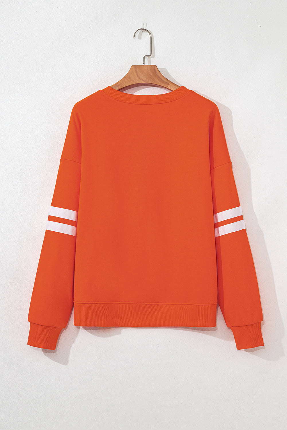 Orange Leopard Pumpkin Terry Flocking Graphic Varsity Oversized Sweatshirt Orange 65%Polyester+35%Cotton af53fd830e2a2d34