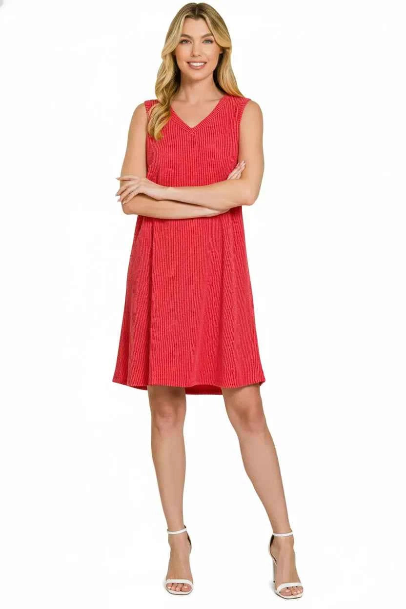 Zenana Raised Rib Sleeveless Mini Dress af57df8e-4b15-4639-826b-d01f7ff91b2b-Max-Origin