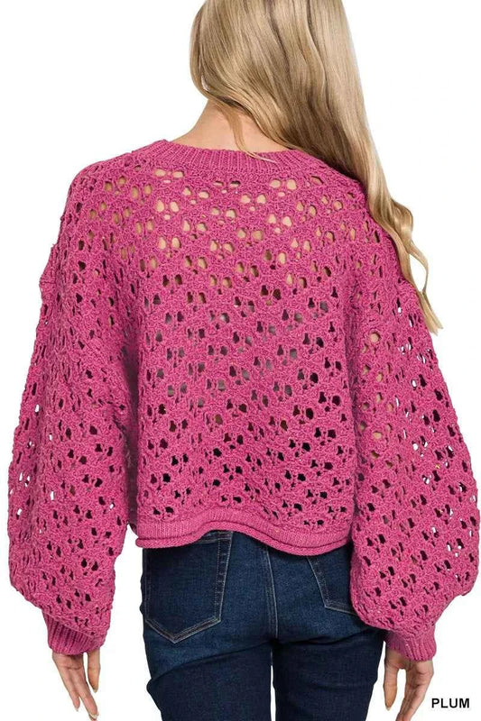 Oversized Cropped Crochet Knit Sweater af5852dd8ab745e4bb1e6598d0efd1e4-Max-Origin