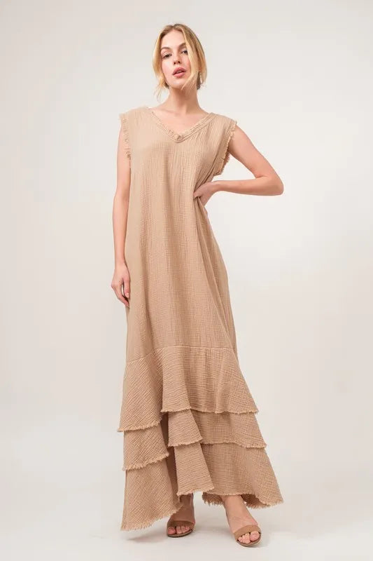 And The Why Washed Cotton Gauze Fringe Detail Tiered Dress Sand af5ad640e77a4f21b136b8aeccf5aef1-Max-Origin