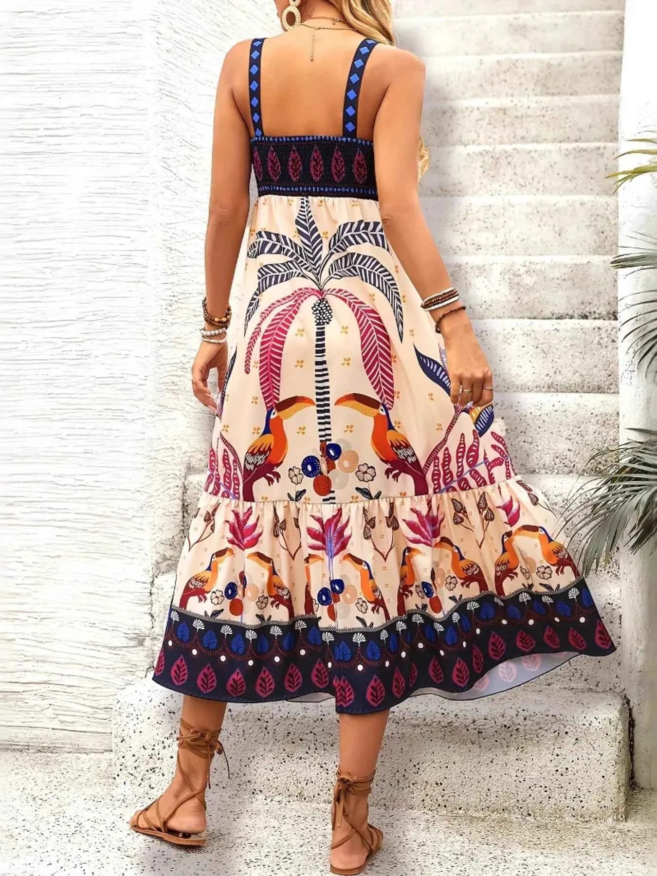 Printed Square Neck Midi Dress af67442da4b041168bac2883eaeab5a1-Max-Origin