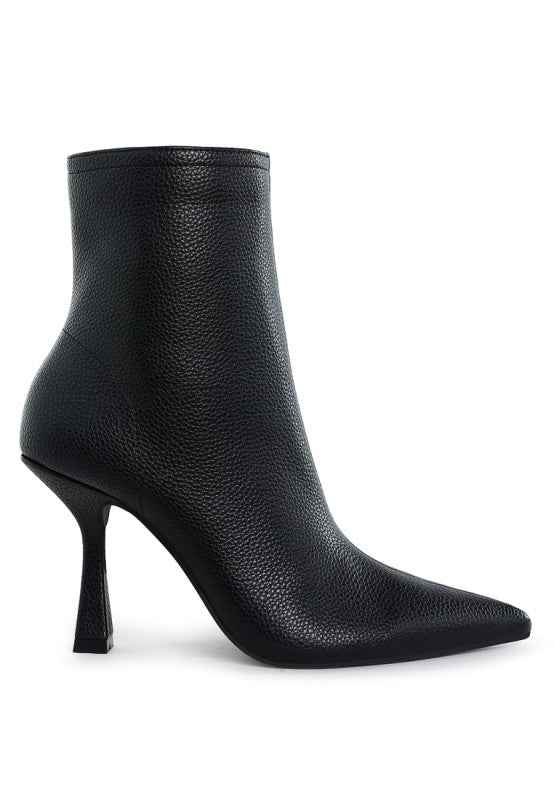 Tentia Metallic Pleather Spool Heel Boots af72e295-37ca-40ef-8446-93f5aa773af0