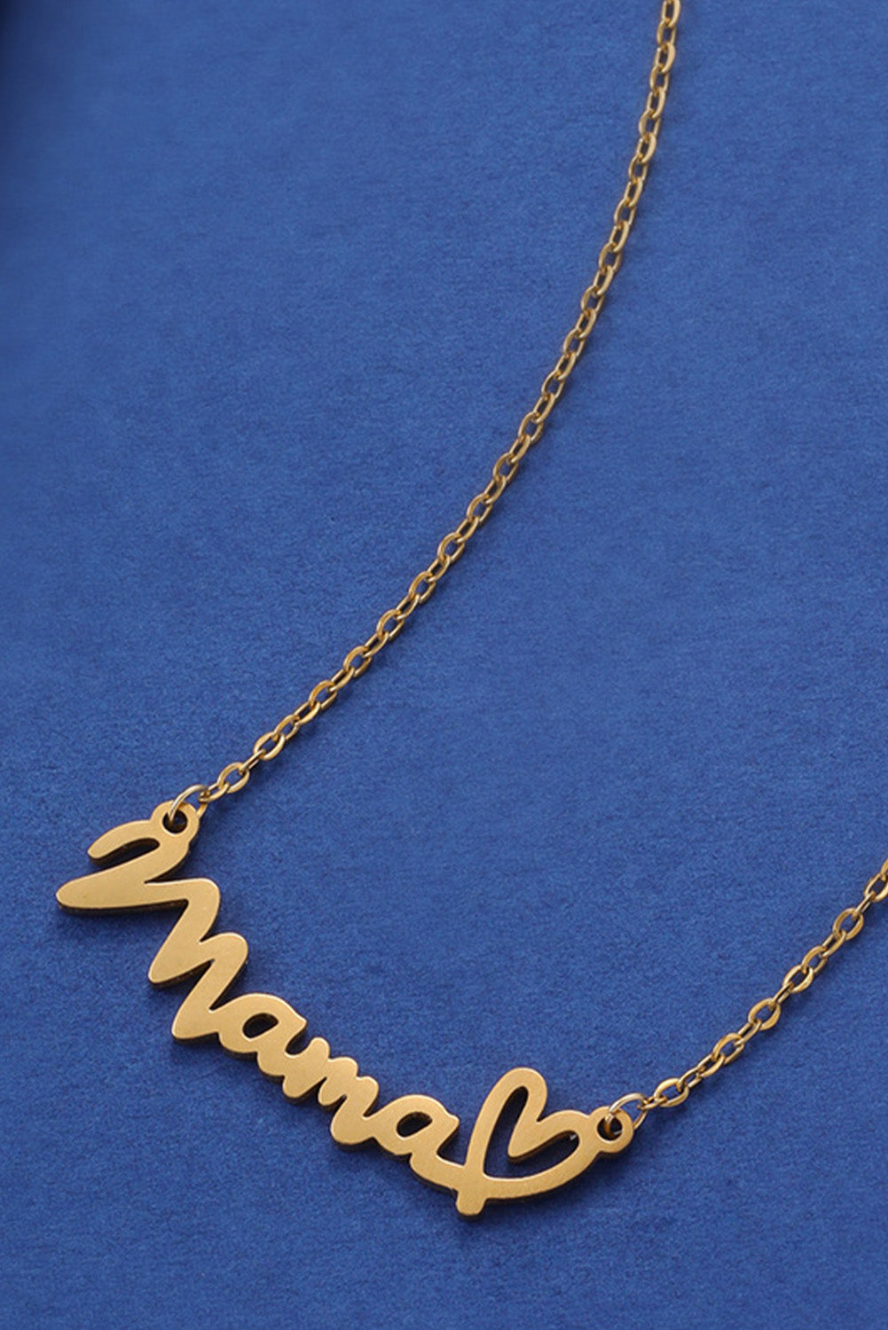 Gold Mama Letter Heart Pattern Necklace af887eed3cdbba34