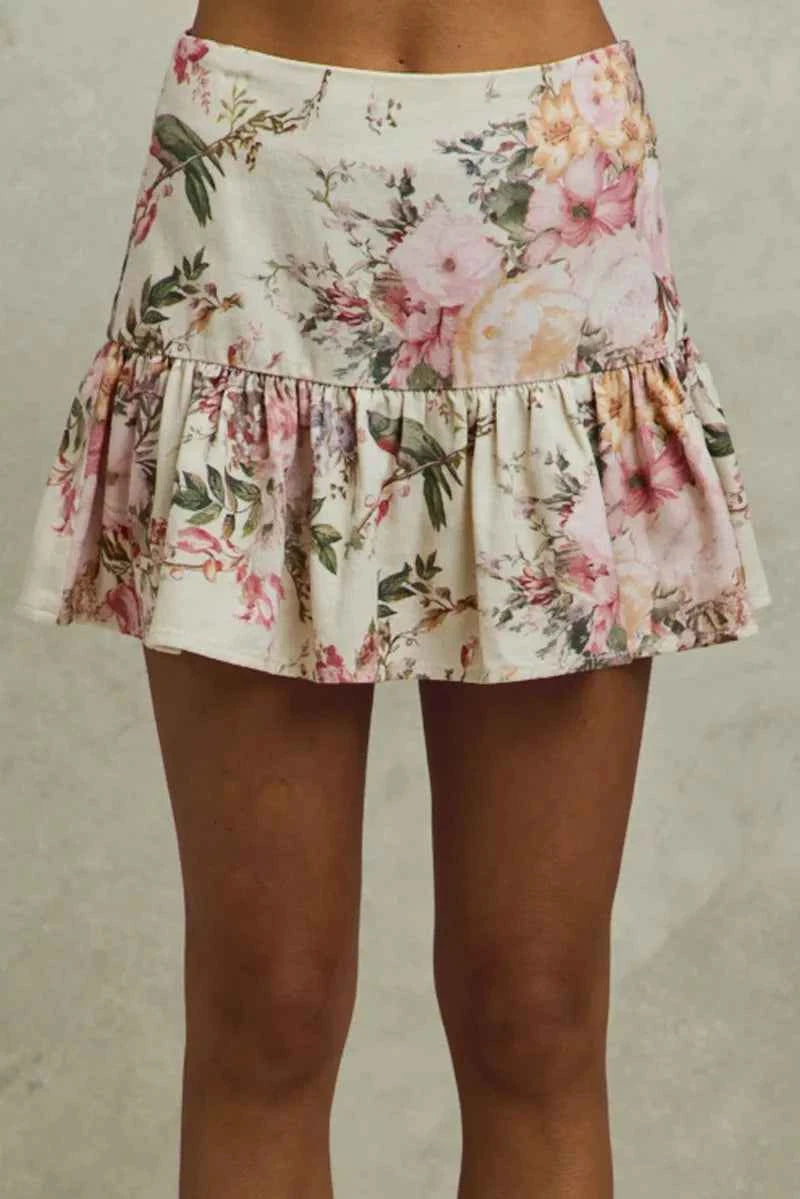 SO ME Floral Print Fit and Flare Mini Skirt af8c175a4dbd440f98f2c36d580fba04-Max-Origin