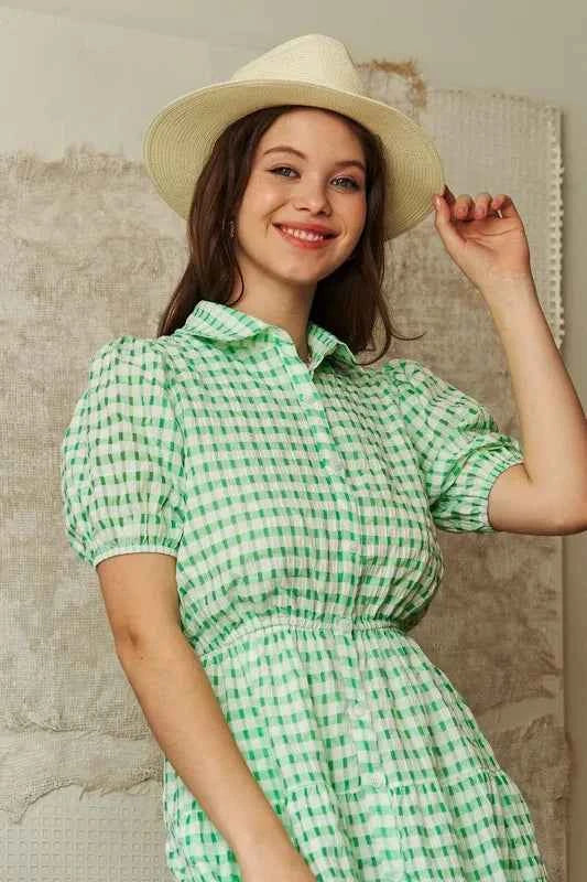 Davi & Dani Checkered Puff Sleeve Tiered Shirt Dress af8eaa9ef61f46bfa2747de45b618179-Max-Origin