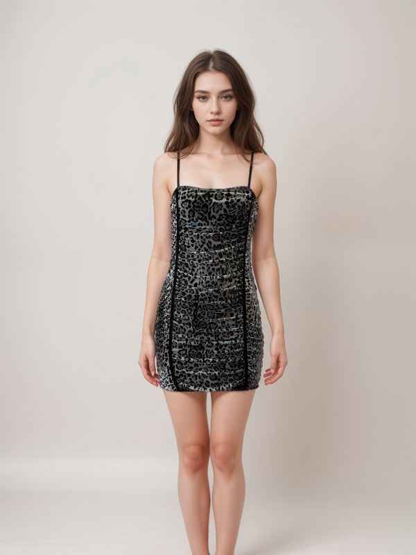 Juniors Ava Mesh Dress Grey Cheetah af9922fb-fb3b-497e-b992-65e54c3f4612