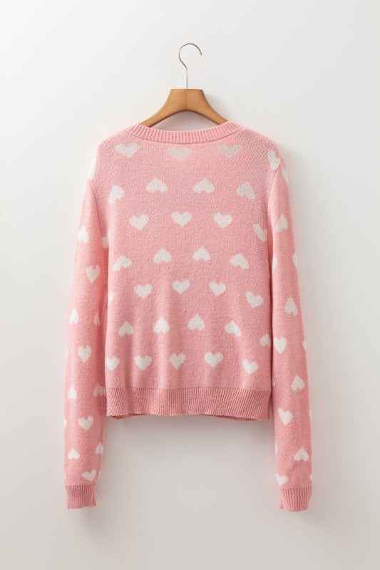 Valentine Heart Button Front Cardigan Sweater afb01b9d-0007-4b56-bbf4-5a4315d46677