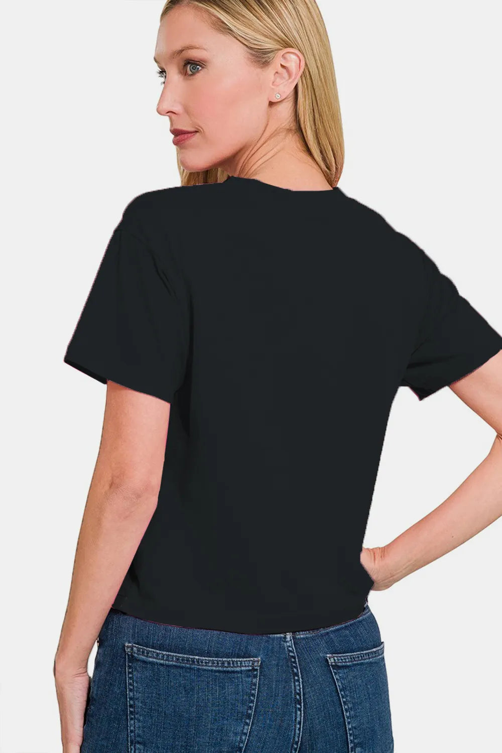 Zenana Round Neck Short Sleeve Cropped T-Shirt afb422fd-4052-4dc3-9f71-72b27e56e109-Max