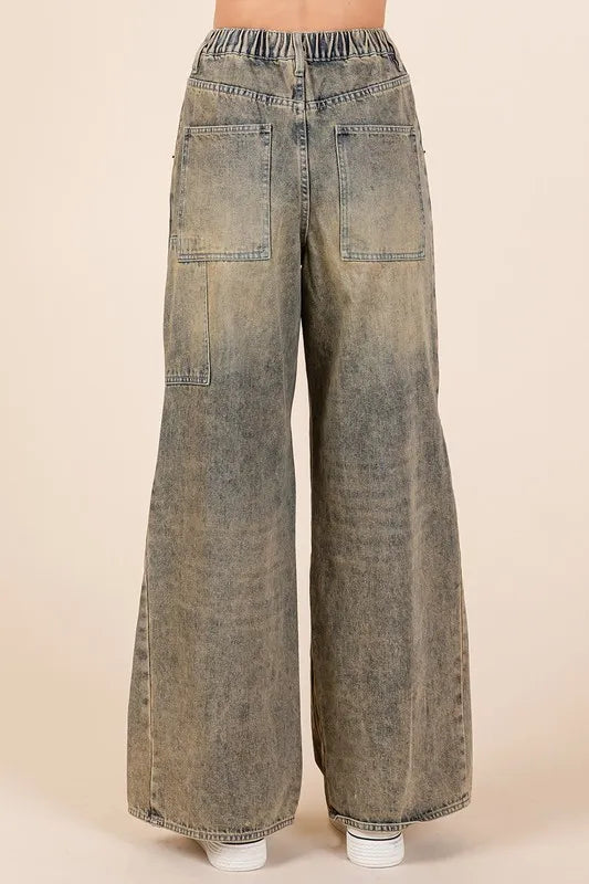 Mittoshop Washed Wide Leg Jeans with Pockets afc0a900-4ca3-4561-9ee2-7549709d2342-Max