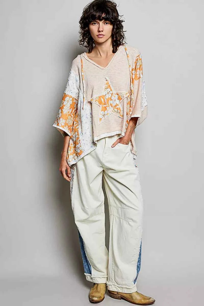 POL Floral Star Patch Hooded Blouse with Lace Contrast Detail afcdf4d9-e273-4fec-9541-a51b4a9f03ae-Max-Origin
