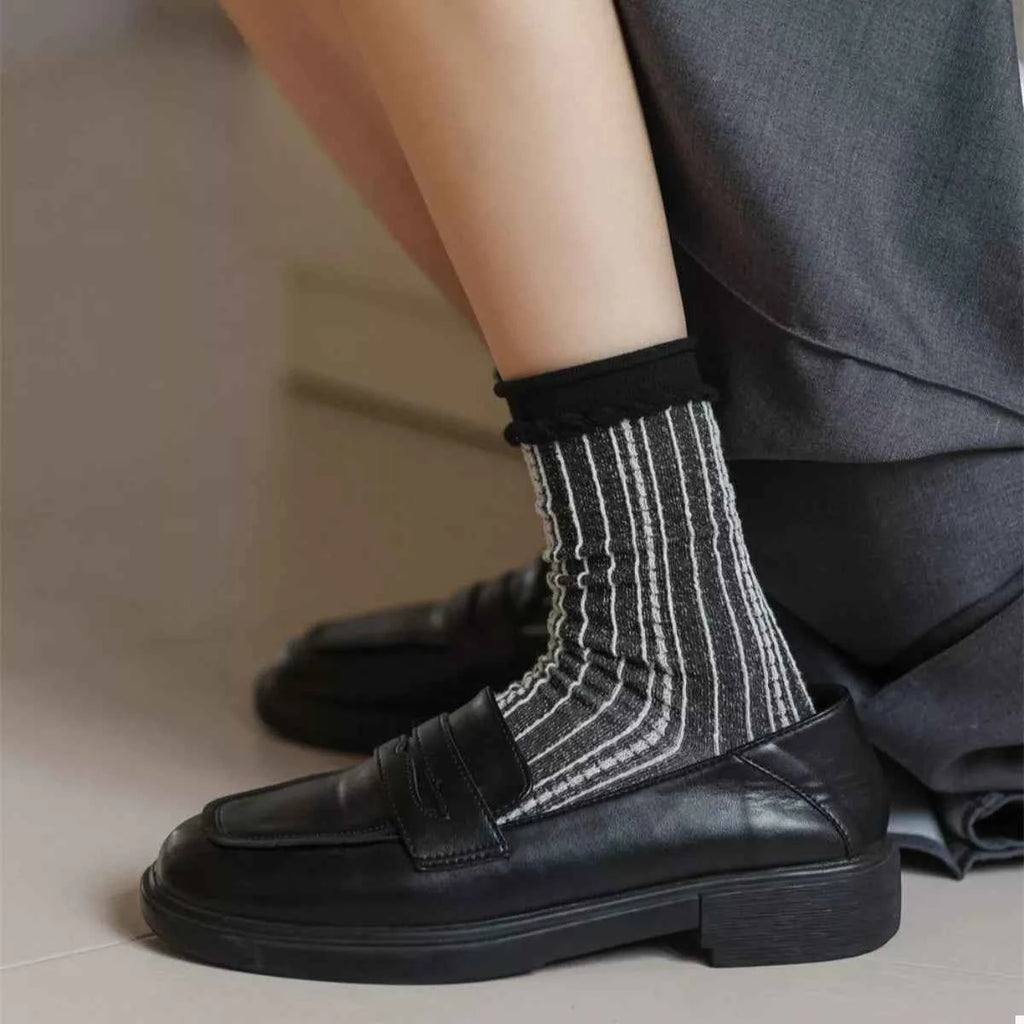 Two-Tone Cotton Knit Crew Socks afd1a9ea-65b5-4d91-80b7-f98815fd2703-Max-Origin