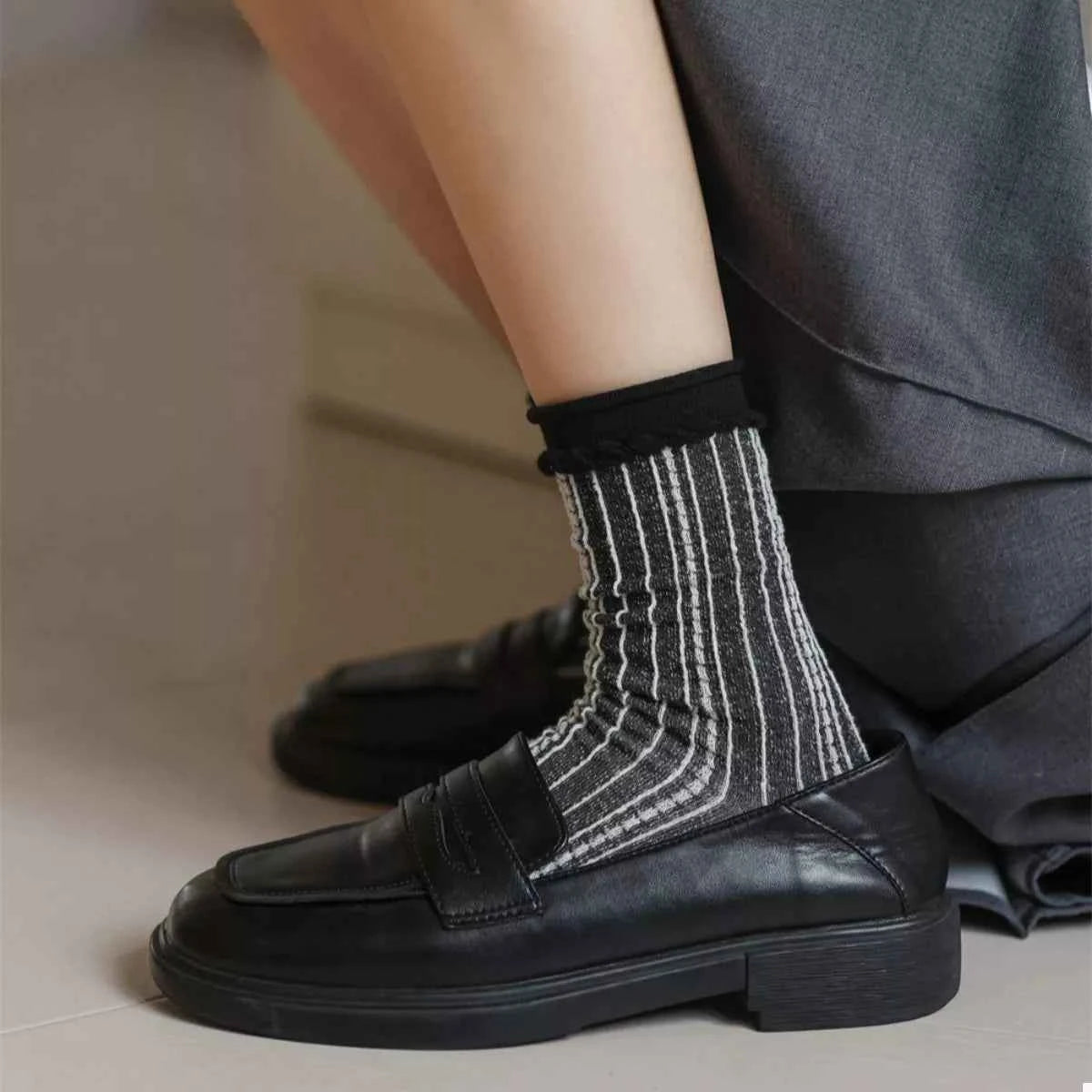 Two-Tone Cotton Knit Crew Socks afd1a9ea-65b5-4d91-80b7-f98815fd2703-Max-Origin