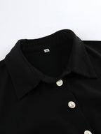 Lace Detail Button Front Long Sleeve Dress afd8e62bdff043ca92375a2c79a24268-Max