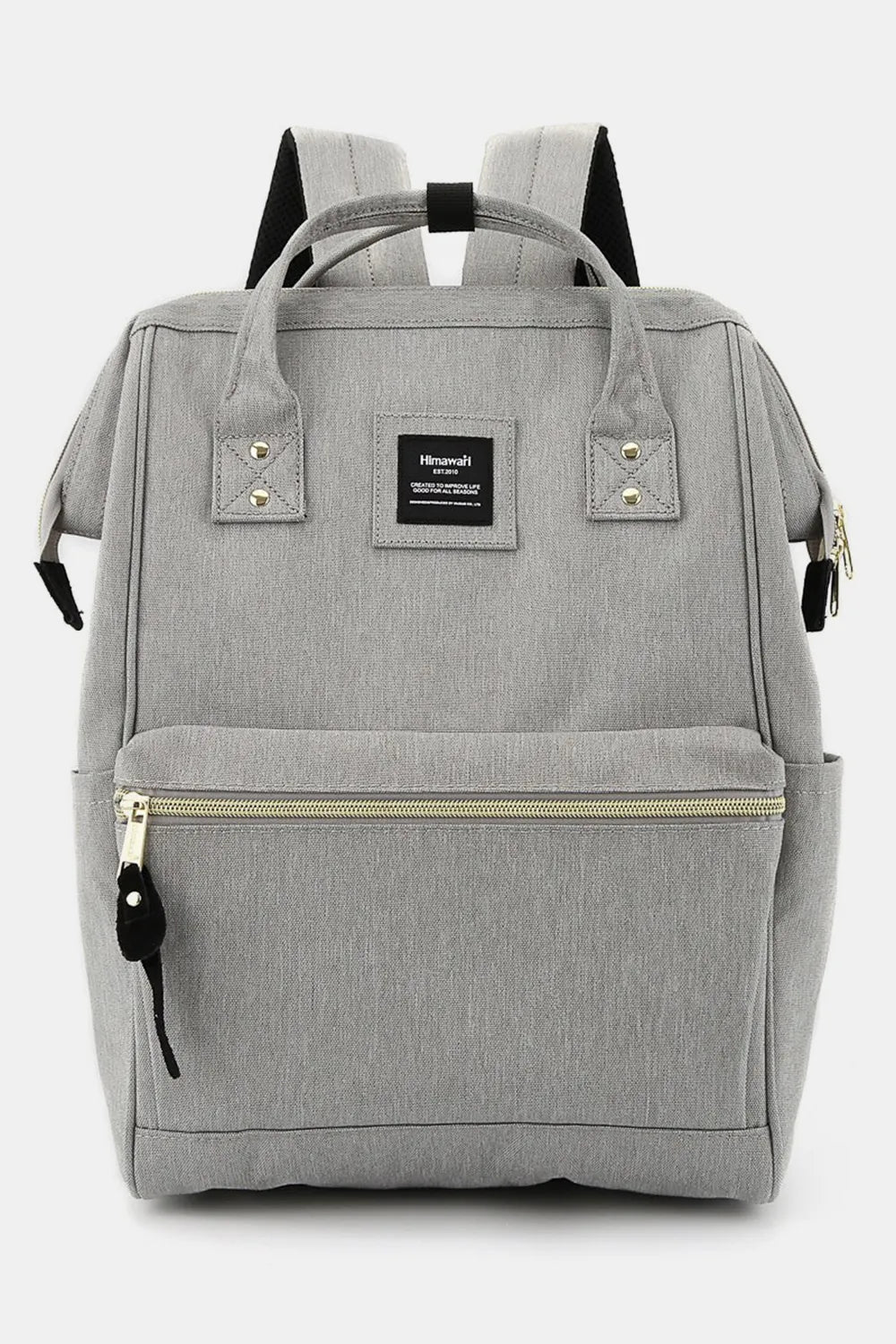 Himawari Waterproof Canvas Backpack Bag with Side Pockets Gray One Size afeb8e64-7797-4924-be60-be5f99e6916a-Max