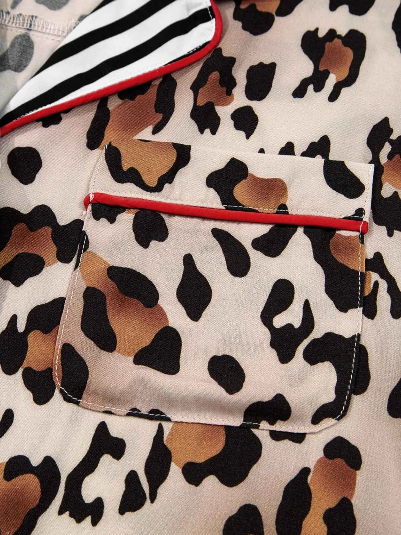 Leopard and Striped Trim Shirt and Pants Set afec7296-4641-460f-a031-0081a20e8cb7-Max-Origin