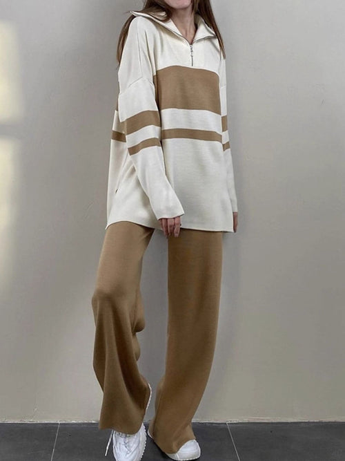 Long Sleeve Top and Pants Sweater Set Khaki One Size afeeaec0-dbe6-4620-98b2-619f6bdeb73b-Max