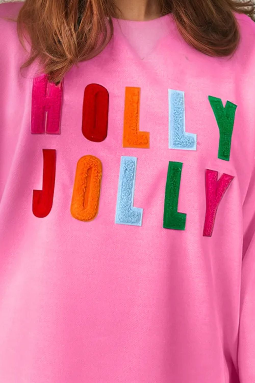 HOLLY JOLLY Round Neck Long Sleeve Top