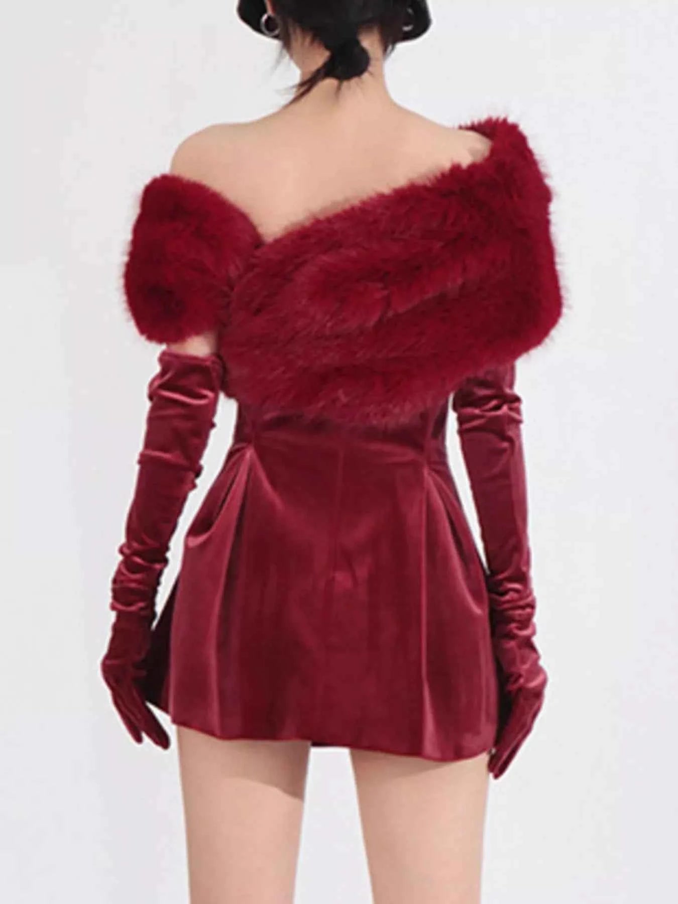 Fuzzy Off Shoulder Mini Dress b000d6dd-cd5a-4798-a05d-c06aae0df4f7-Max-Origin