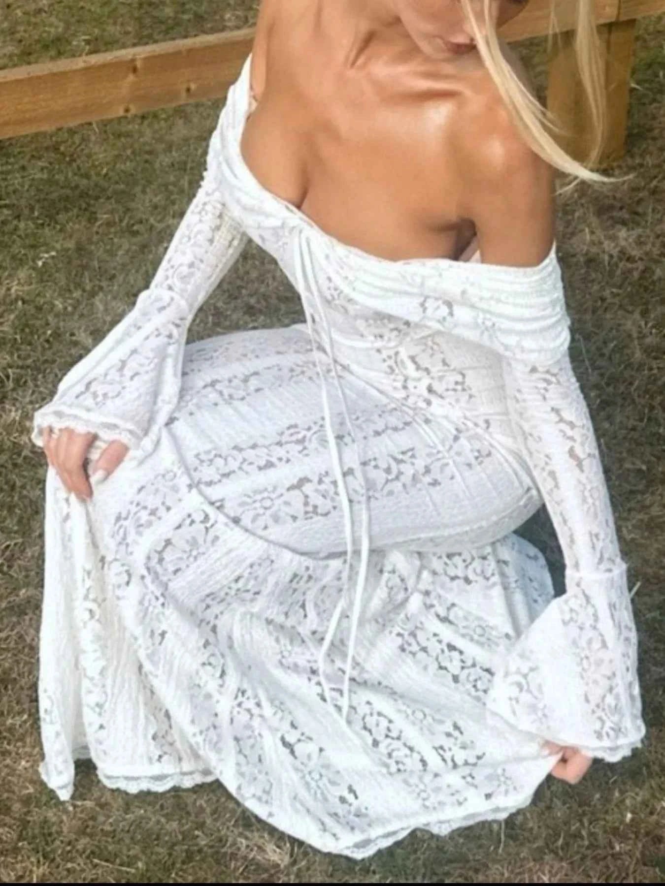 Lace Off-Shoulder Flounce Sleeve Maxi Dress b0013e67-025a-4ee2-96d0-01a65ed28be7-Max-Origin