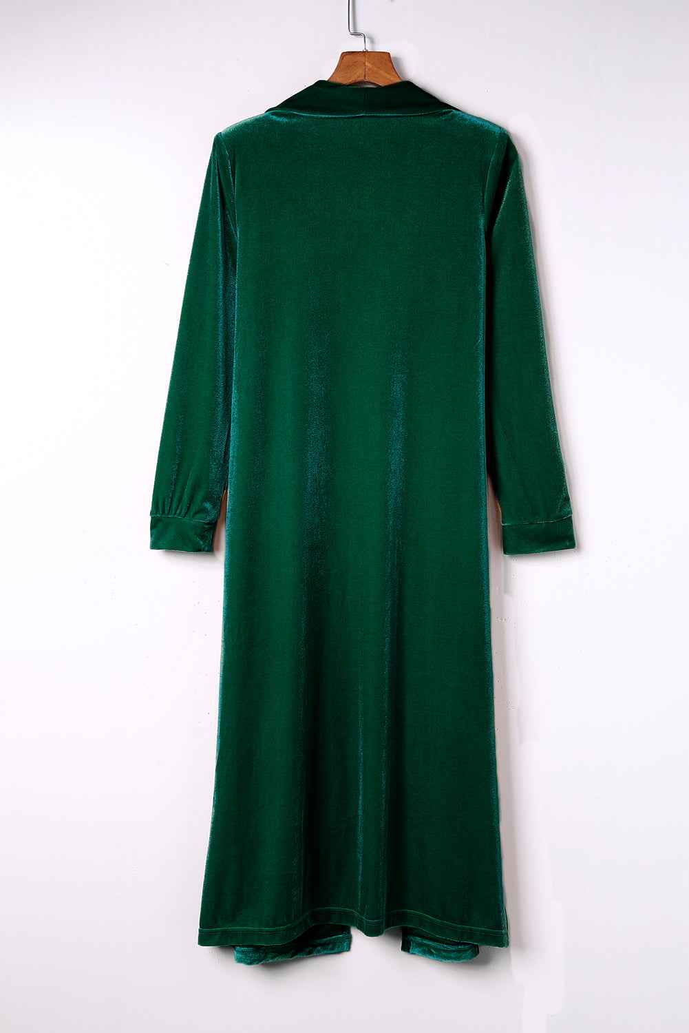 Red Velvet Elegant Open Front Pocket Long Cardigan b019a4d4461d39b8