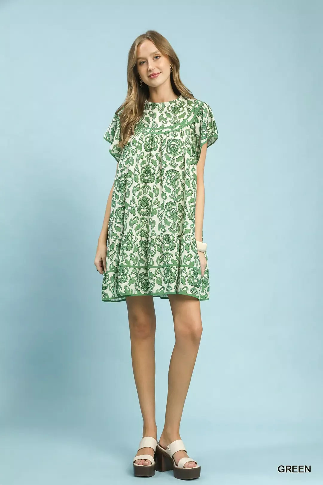 Umgee Abstract Print Babydoll Mini Dress b031d92c-653e-430c-90d9-526fc0c55dfb-Max-Origin