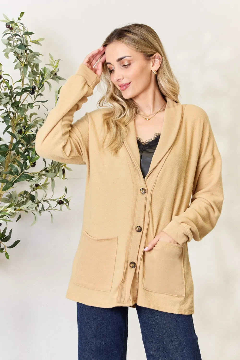 Heimish Full Size Button Up Long Sleeve Cardigan b0674986a3a140aa8db6e0c98712e36f-Max