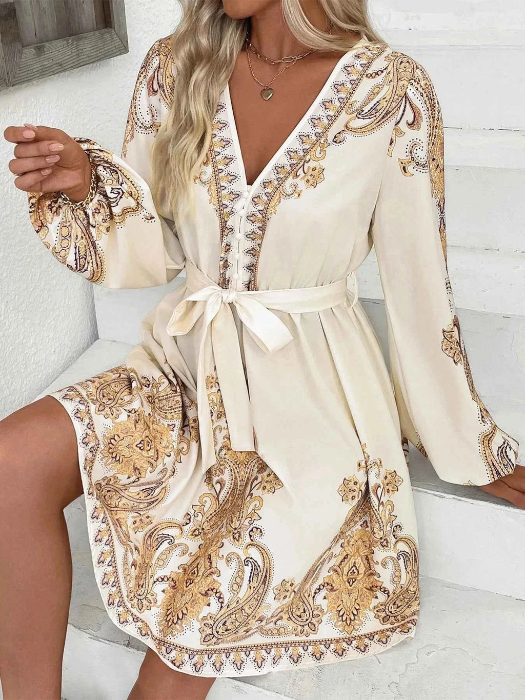 Printed Tie Waist Long Sleeve Dress b067a194-a73e-421a-acb6-edf81b77b91a-Max-Origin