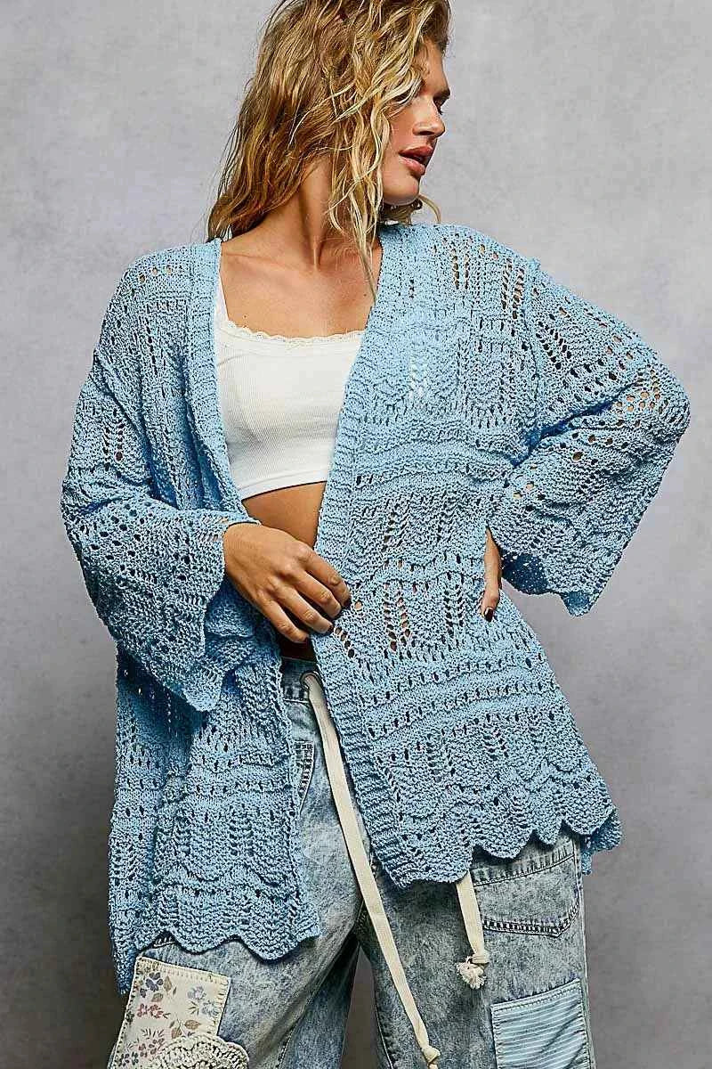 POL Openwork Lightweight Open Front Cardigan with Scalloped Edge b06ce7cc-29cd-492c-8691-b7d99da4dab7-Max-Origin