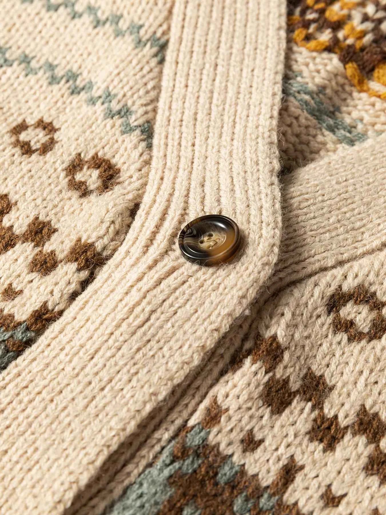 Western Pattern Knitted Button V Neck Cardigan Sweater b077ab4298fe4d4a80e30e4ba565323d-Max-Origin