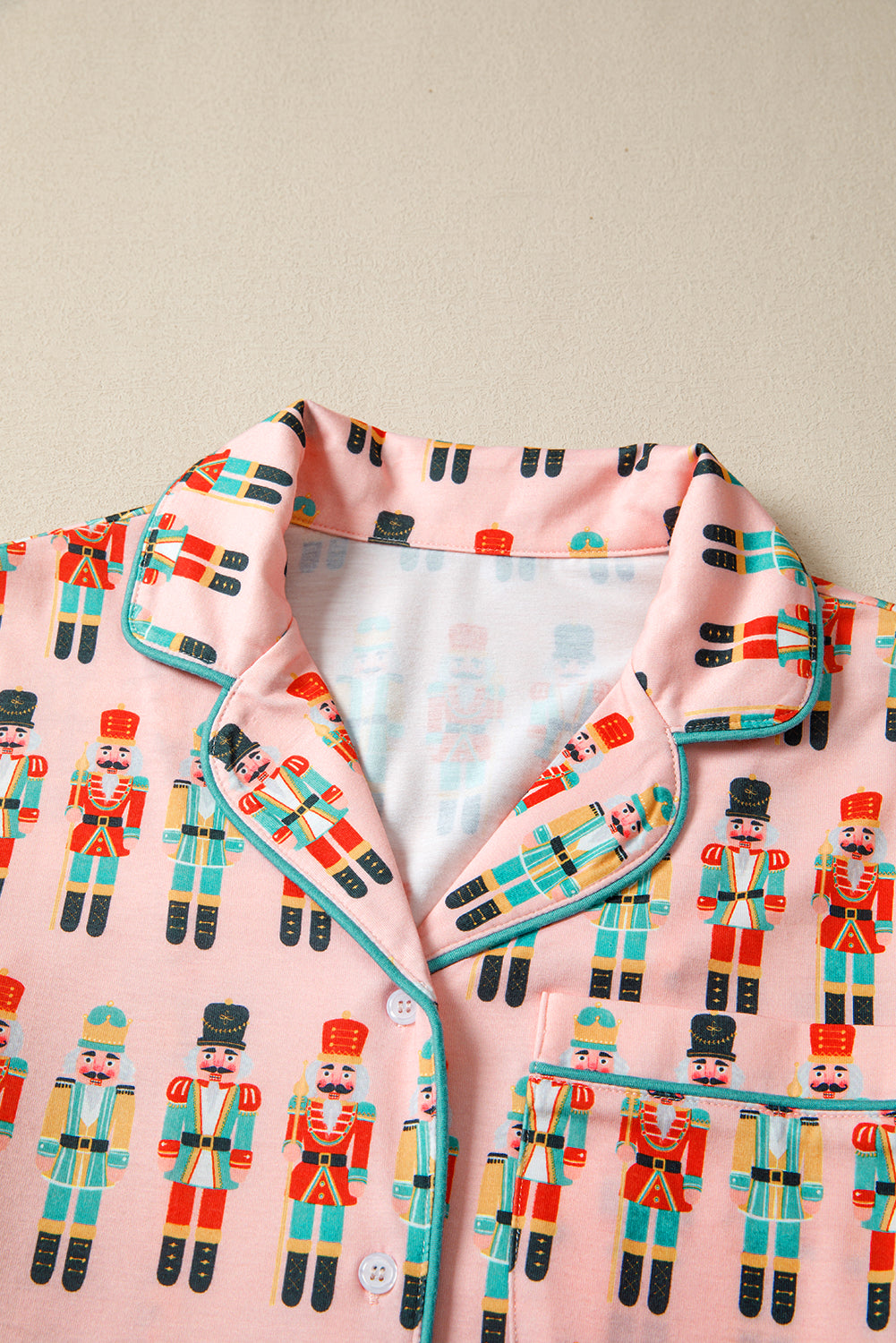 Pink Christmas Nutcracker Long Sleeve Shirt Shorts Pajama Set b0879253d0448575