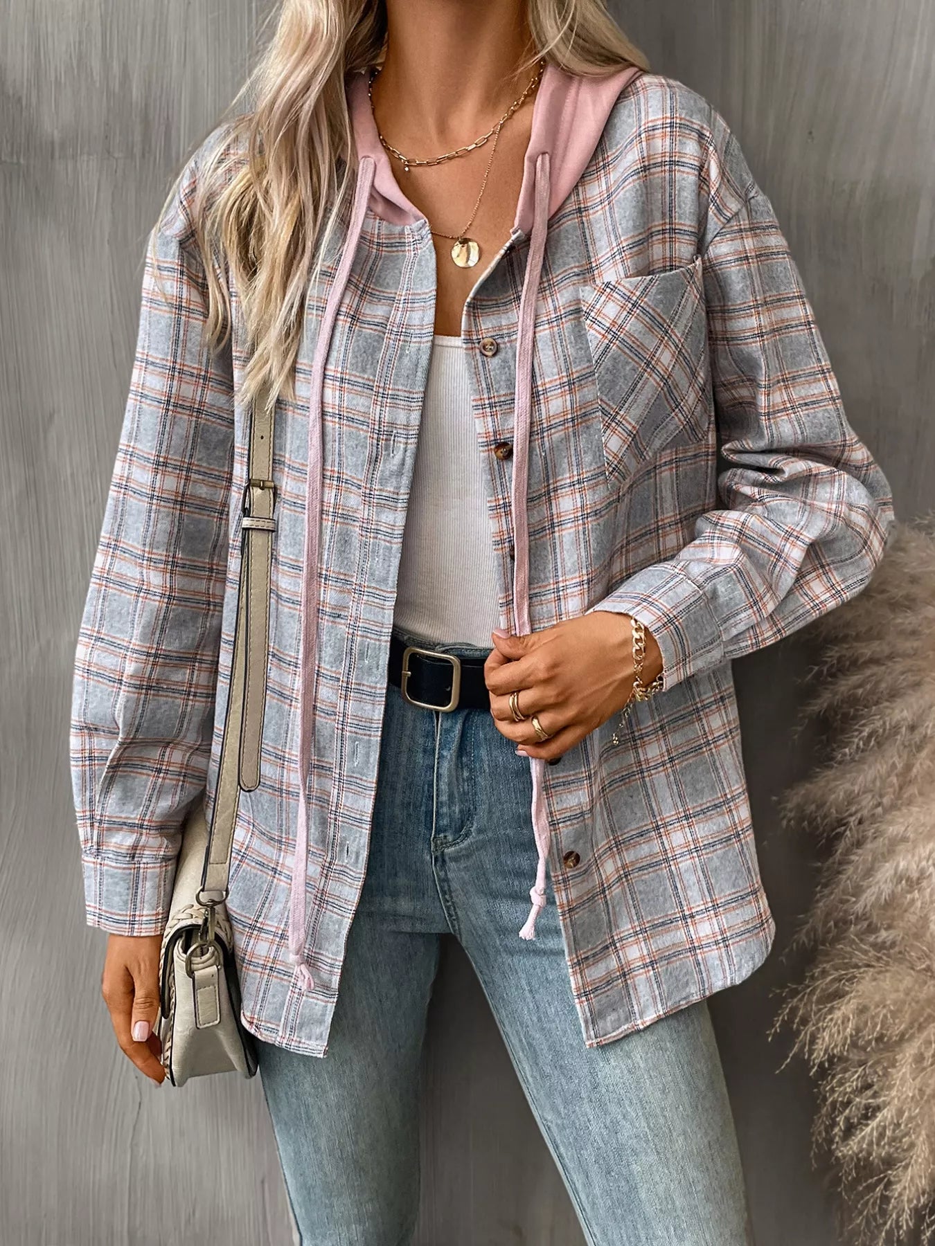 Plaid Button-Up Hooded Shirt b08d5662-2933-4401-bf7c-1c42b7113a4d-Max-Origin