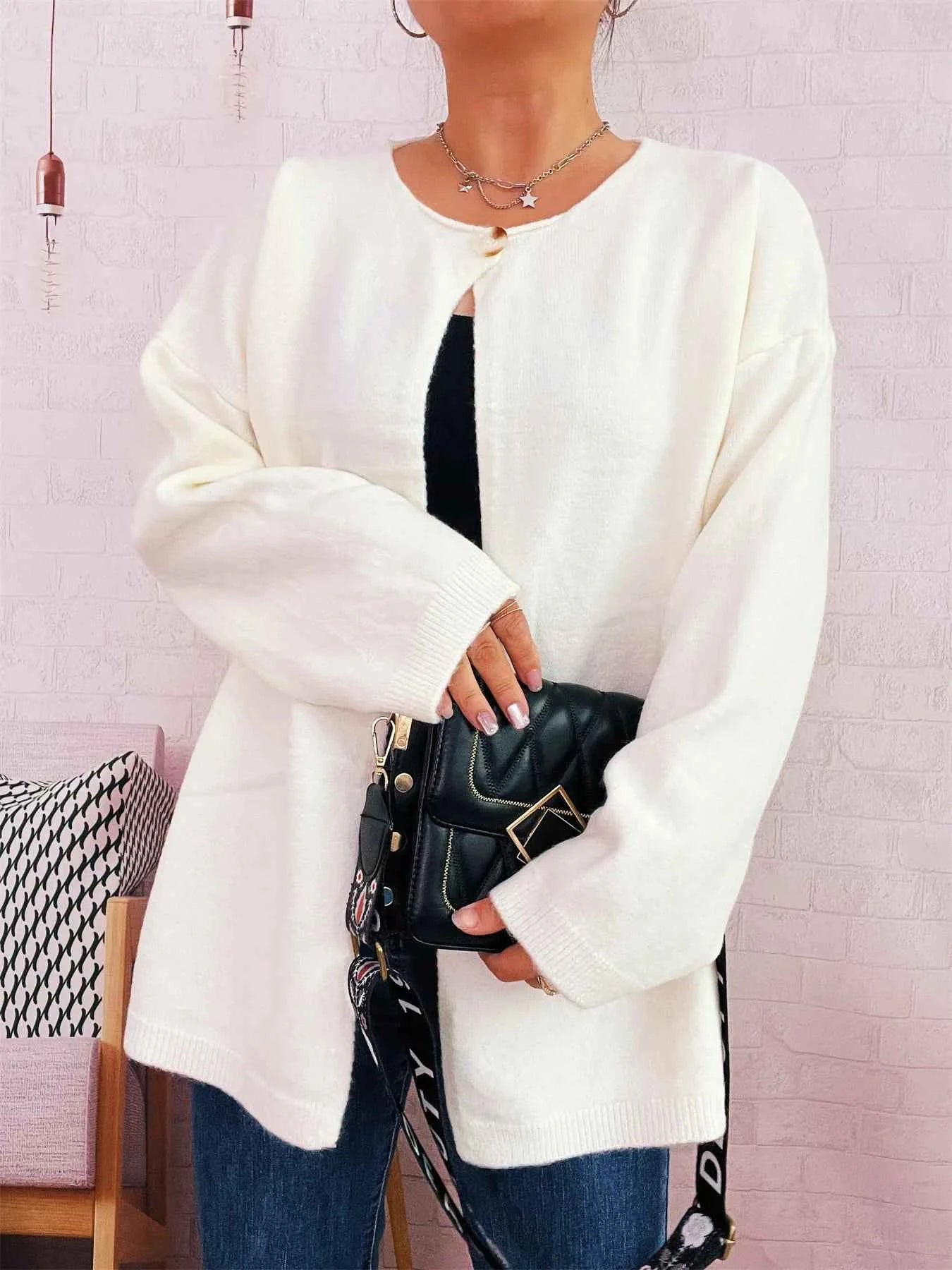 One Button Front Drop Shoulder Cardigan b0962aaa8a9c49d7a62473e195e7591d-Max-Origin