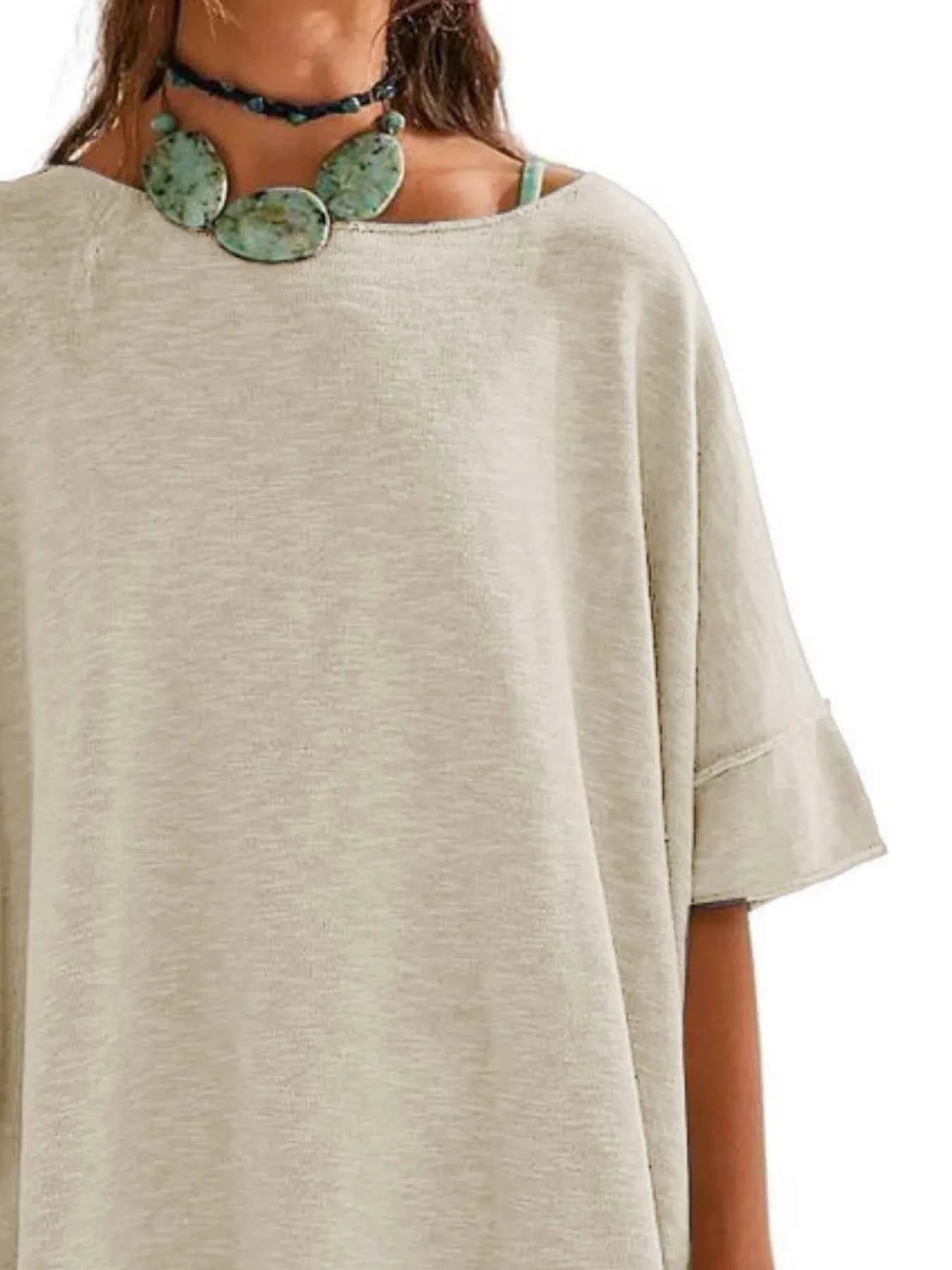 Oversized Round Neck Drop-Shoulder T-Shirt b098d542-e6d1-4544-87a2-b6b10618220a-Max-Origin