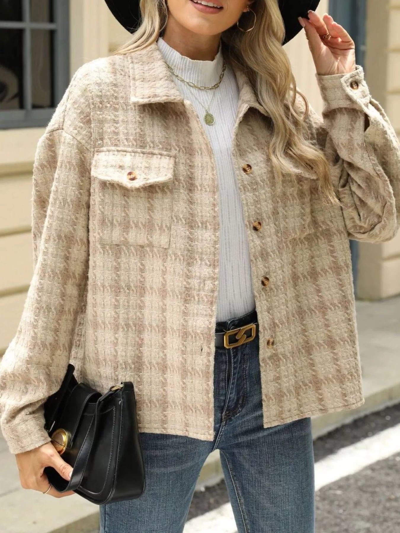 Plaid Button Up Long Sleeve Jacket b09b193f-0309-40bf-b427-2187fbf7d352-Max-Origin