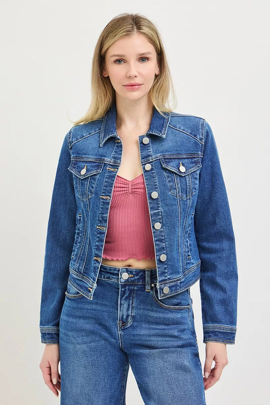 Basic Fitted Button Down Denim Jacket b0a05fad-dcf2-42f4-a0c7-6abef869c409-Max-Origin