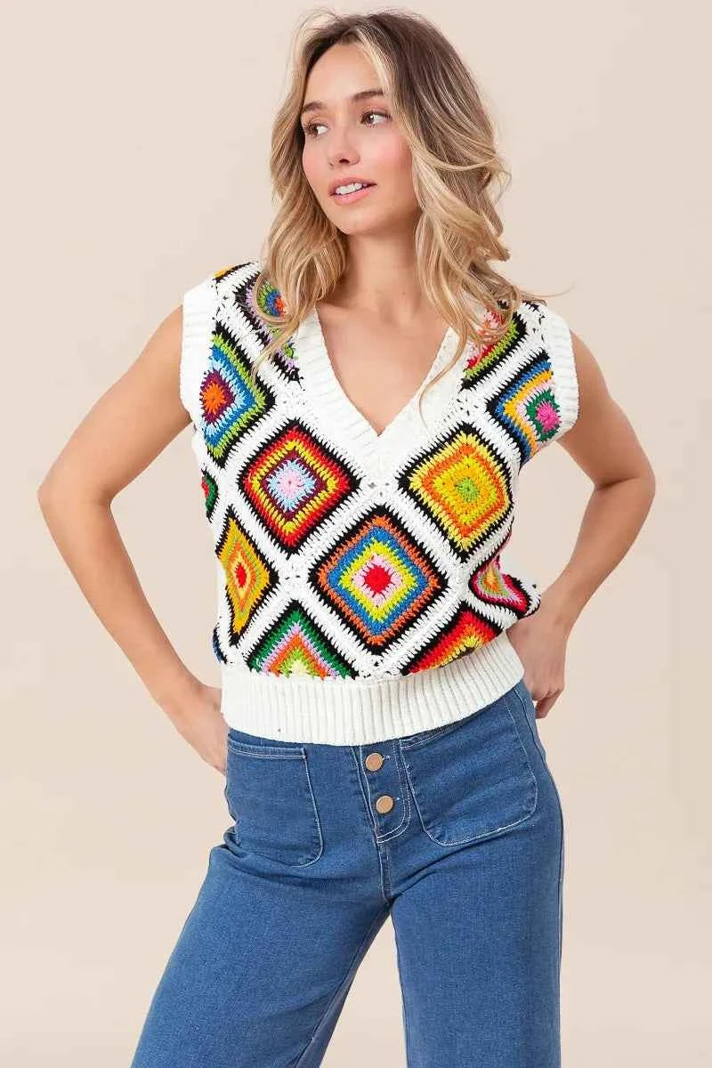 BiBi Diamond Granny Square Sweater Vest b0b9a55d948e4fb8be0864a371a94082-Max-Origin