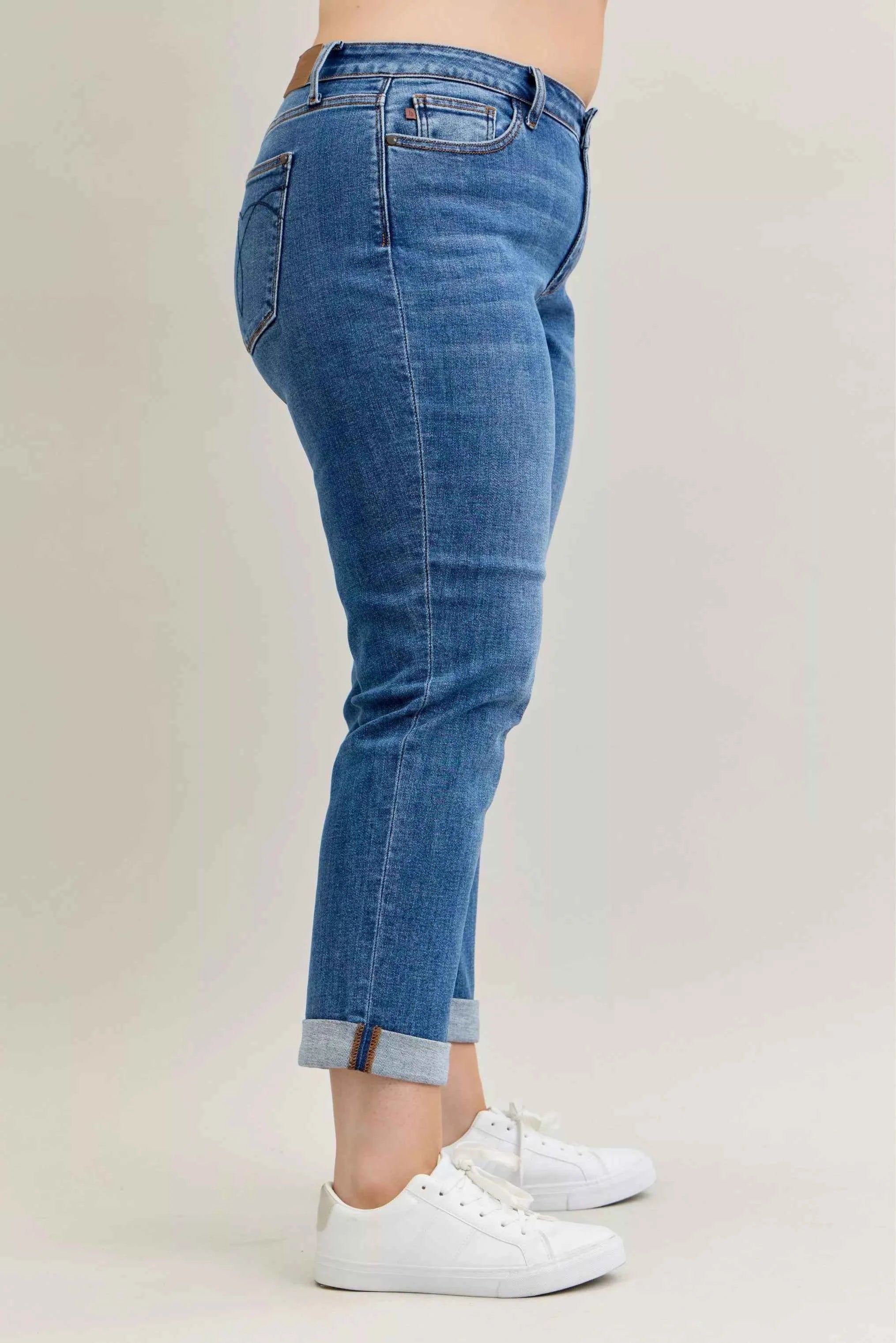 Judy Blue Full Size Mid Rise BF Classic Cuffed Jeans Plus Size b0befb50-a8e6-43f7-a033-b7fd0a46309a-Max-Origin