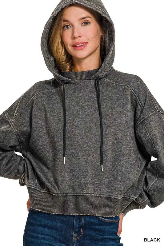 Zenana Acid Wash Fleece Hoodie BLACK b0c315238d354068ae97963c511fb367-Max-Origin