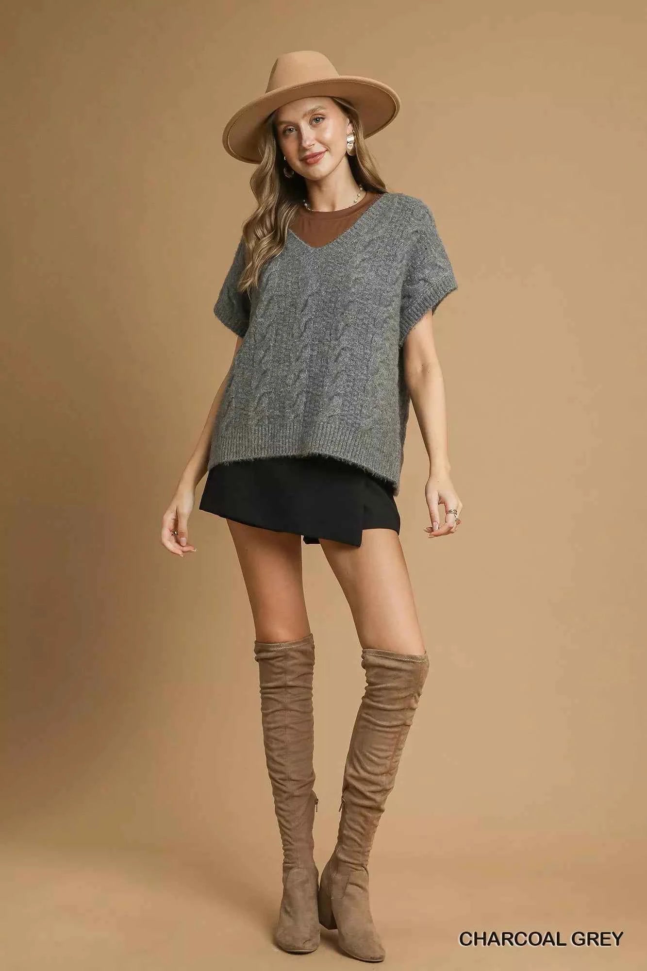 Umgee Cable-Knit V-Neck Sweater b0c8fffb-d486-41ca-9175-dbb3ff88011a-Max-Origin