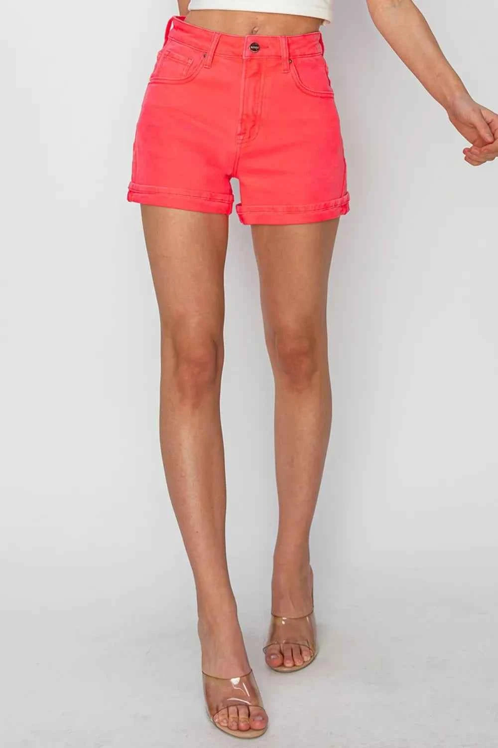 RISEN Full Size High Rise Cuffed Denim Shorts b0db2d64-d717-42bf-9a7e-18b5cb939b27-Max