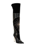 Medira Pointed Toe Embellished Stiletto Boots Black b0e22d13-70ab-40cc-9292-2bbaa8888a36