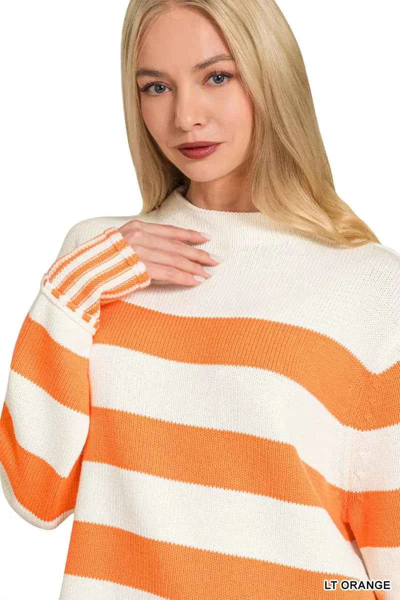Zenana Ribbed Striped Mock Neck Sweater b0ecbd7388604afa94ef06ae76aa2338-Max-Origin
