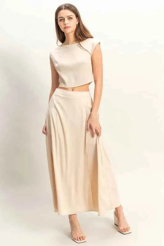 HYFVE Sleeveless Top and Maxi Skirt Set CHAMPAGNE b106370e5b584488a887a7c30f075137-Max-Origin
