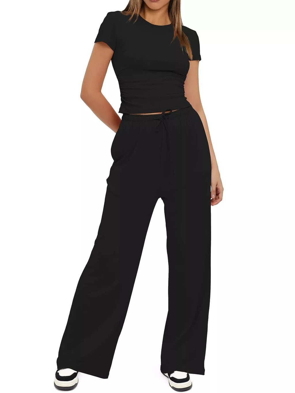 Round Neck Short Sleeve T-Shirt and Pants Set b134d31afd994eae8b0c6b6845e8747b-Max-Origin