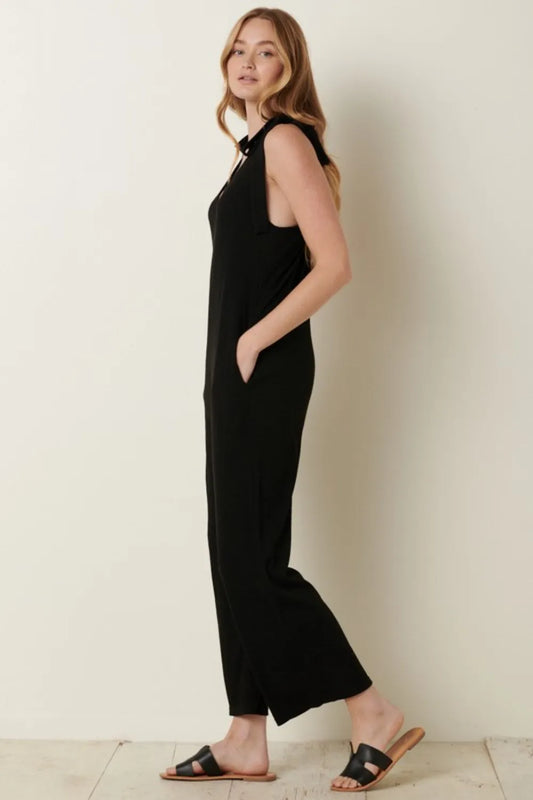 Rib Knit V-Neck Cross Back Jumpsuit b13adb2d-5c2f-4aa2-960a-4b6f04ff20f2-Max