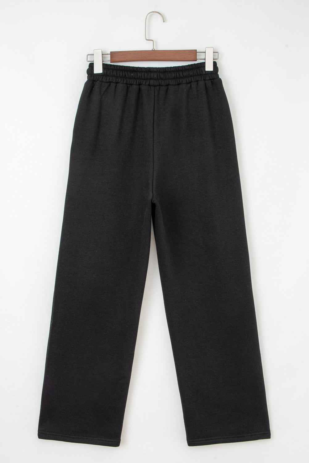 Oatmeal Fleece Lined Leopard Drawstring Elastic Waist Solid Pants b161dbe2394488b5
